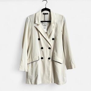 NWT Zara trf Collection Tailored Double-Breasted Blazer Coat Jacket Longline